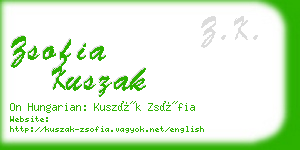 zsofia kuszak business card